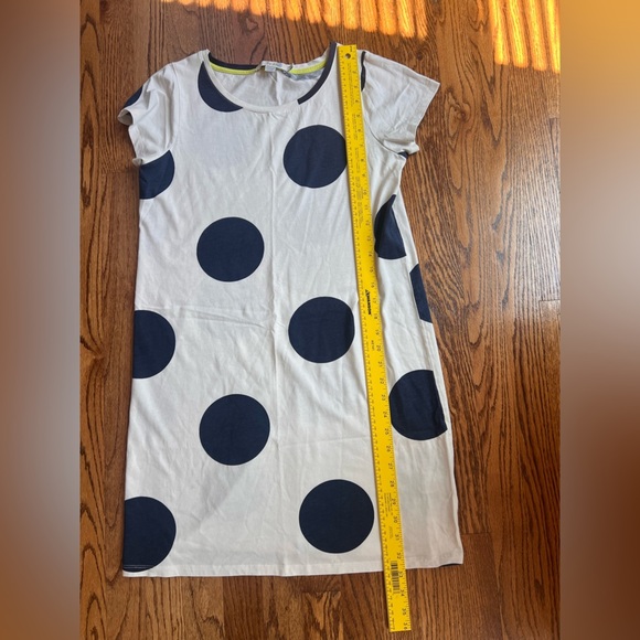 Boden Ivory & Navy Blue Polka Dot T-Shirt Dress – Size 6 - Picture 7 of 7